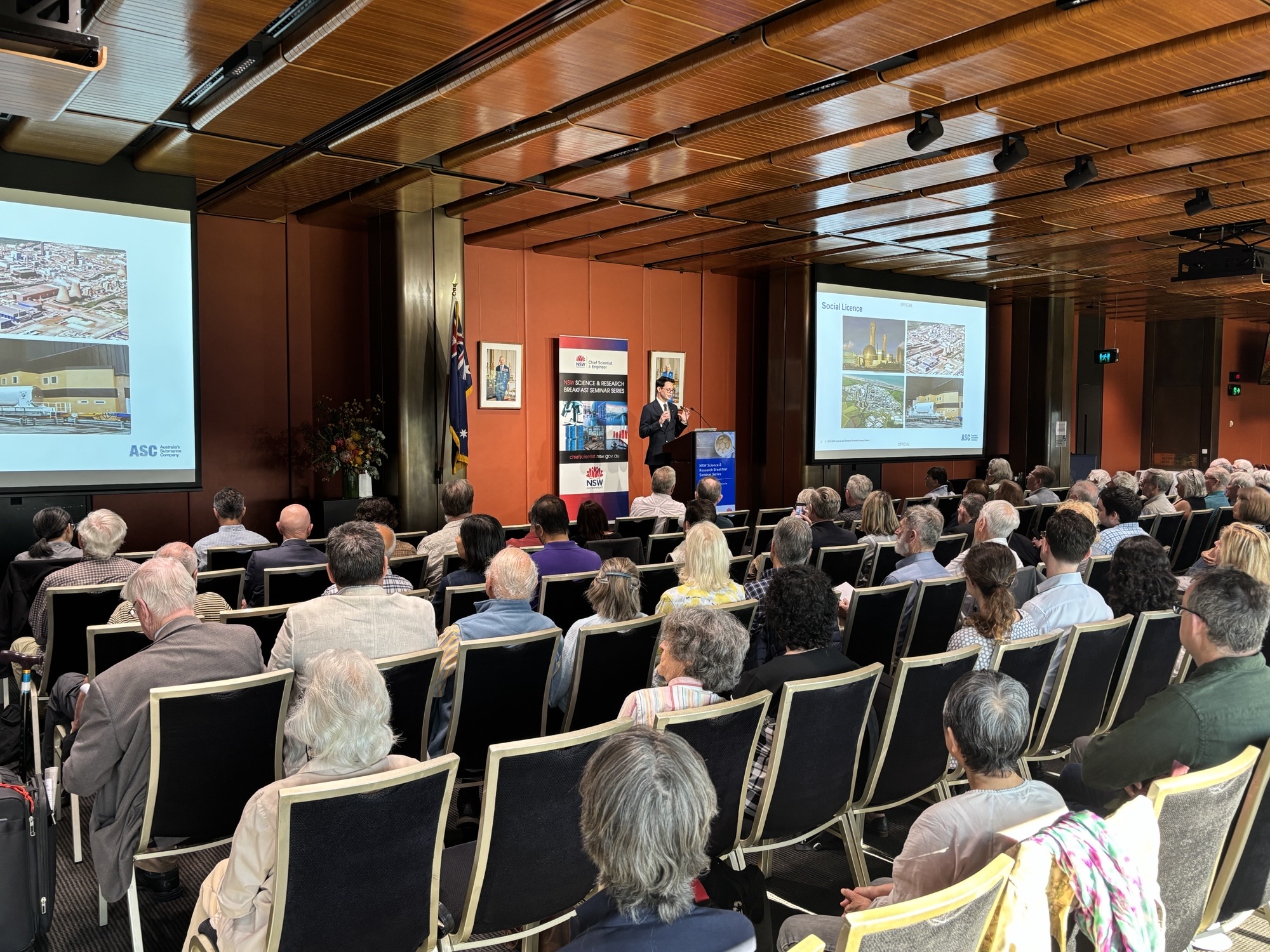 ASC Chief Nuclear Officer Neil Clewdson presenting 'Securing Social Licence in Nuclear Programs'.