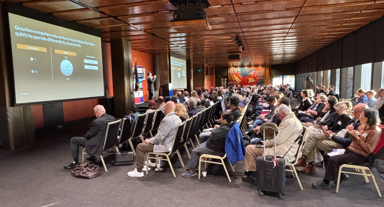 Professor Andrew Dzurak, CEO and Founder of Diraq, presenting 'Revolutionising the Future of Quantum Computing Technology' at Parliament of NSW, Thursday 26 June 2025.
